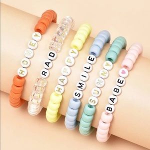 6 Pc. Letter Bead Bracelet Set